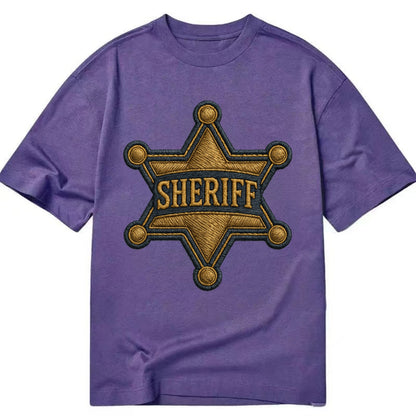 Sheriff Badge  - Classic T-shirt - Purple