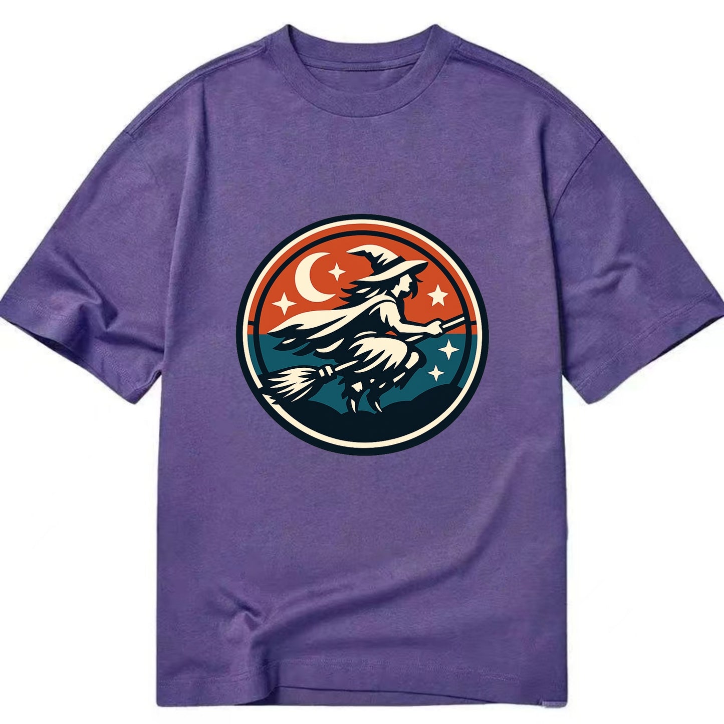 Mystic Night Witch Emblem - Classic T-shirt - Purple