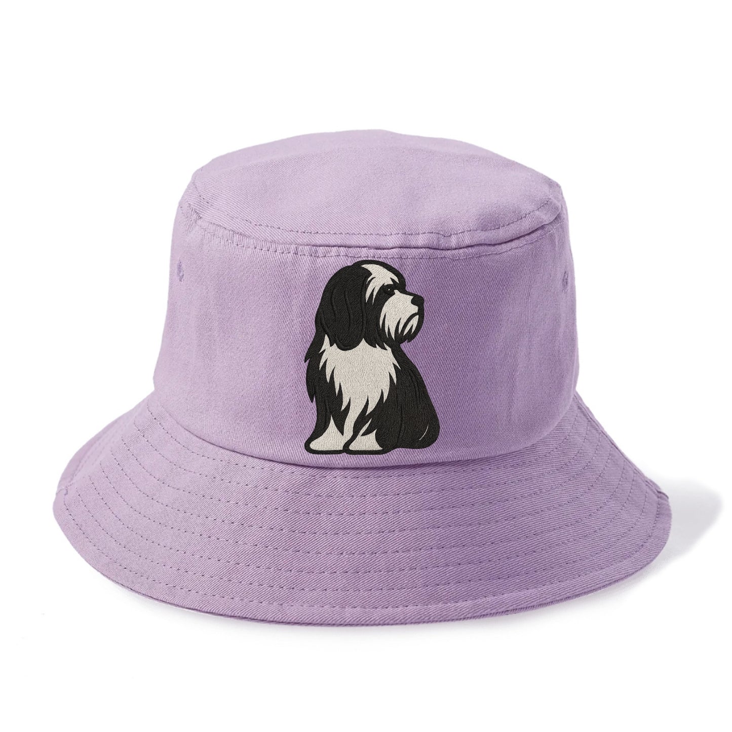 Tibetan Terrier - Black and white long c - Bucket Hat - Purple
