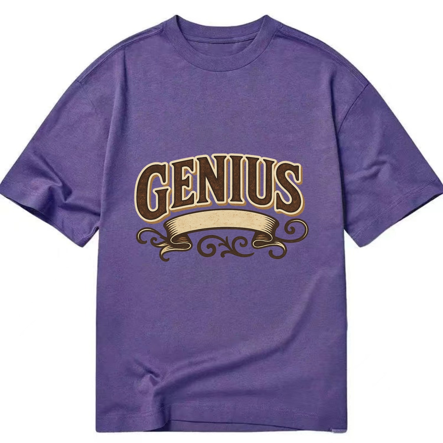 Bold typography design - "GENIUS" - exceptional intelligence, brilliance - Classic T-shirt - Purple