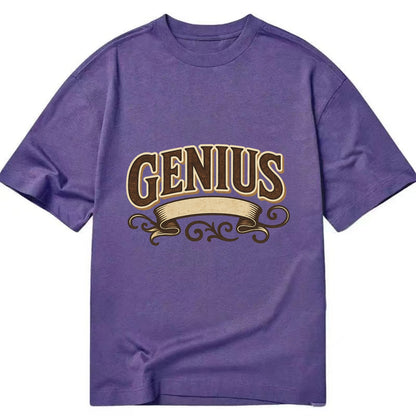 Bold typography design - "GENIUS" - exceptional intelligence, brilliance - Classic T-shirt - Purple