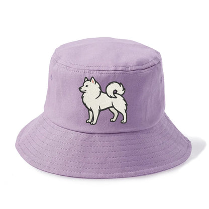 American Eskimo Dog - White spitz embroidered standing design - Bucket Hat - Purple