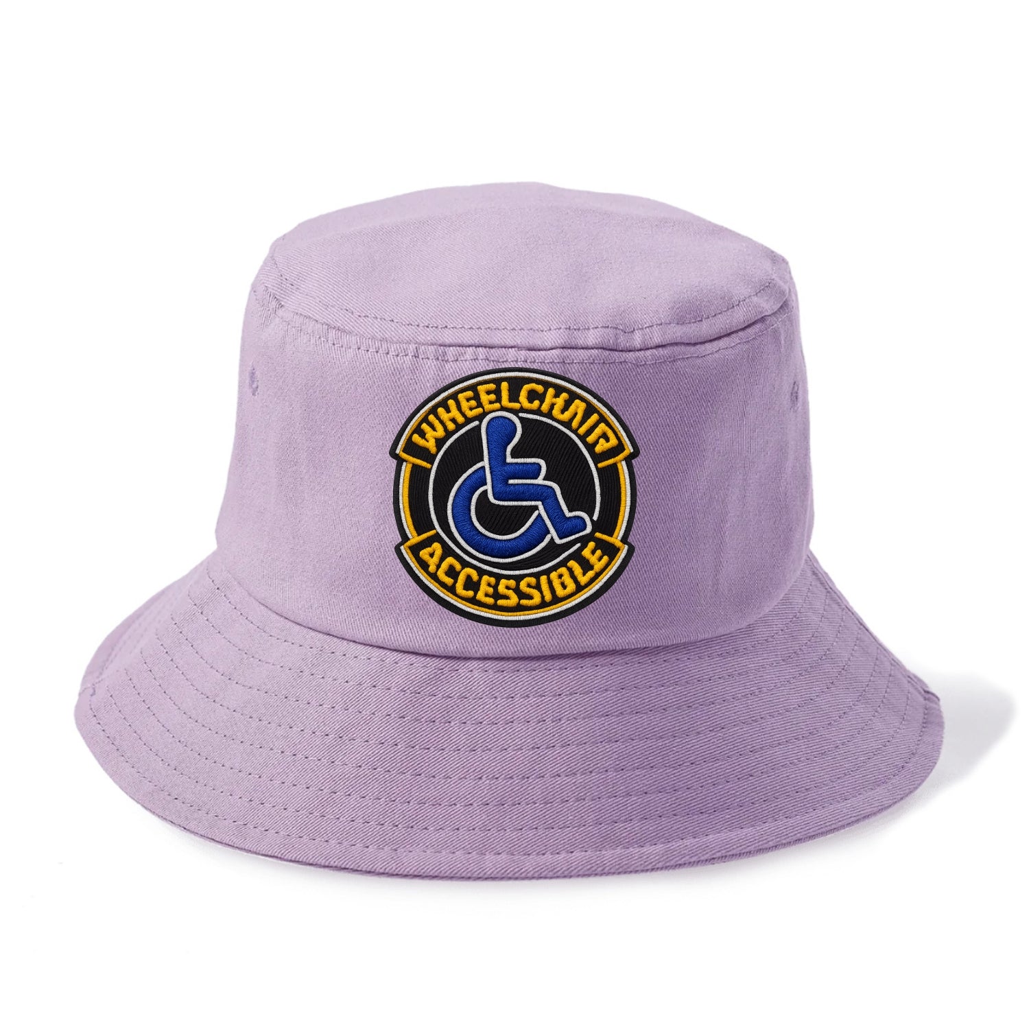 WHEELCHAIR ACCESSIBLE - accessibility symbol in blue , inclusion - Bucket Hat - Purple