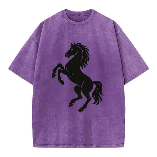 Stallion rearing on hind legs - Vintage T-shirt