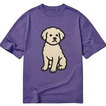Maltipoo - White curly sitting pose - Cl Classic T-shirt - Purple
