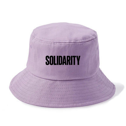Bold typography design - "SOLIDARITY" - standing together, support - Bucket Hat - Purple