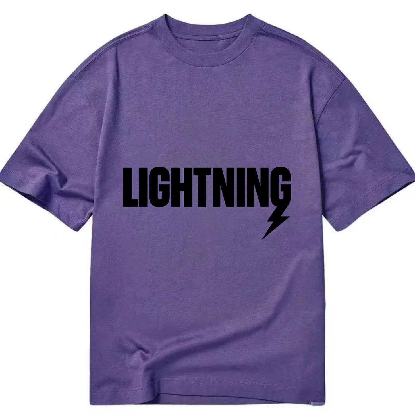 Bold typography design - "LIGHTNING" - fast, electric, striking - Classic T-shirt - Purple