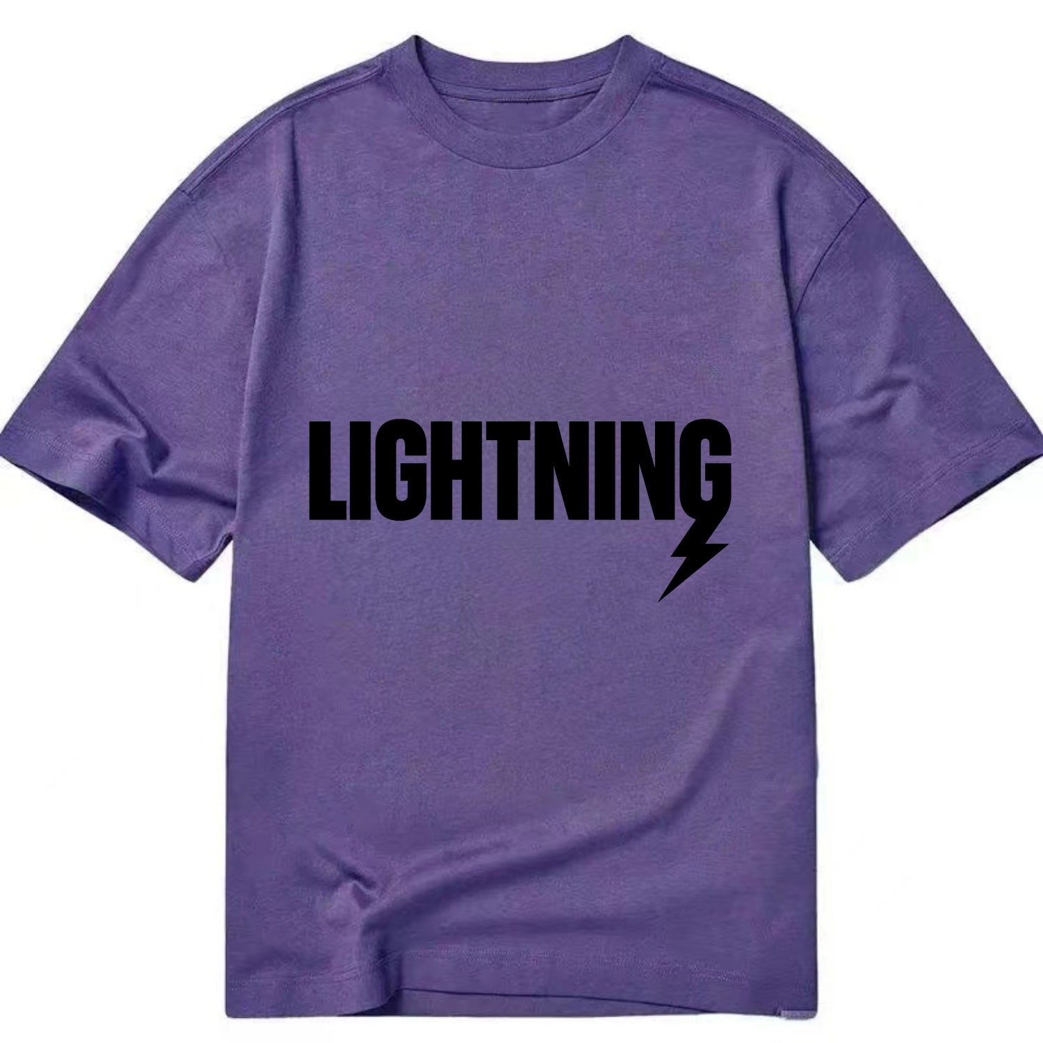Bold typography design - "LIGHTNING" - fast, electric, striking - Classic T-shirt - Purple