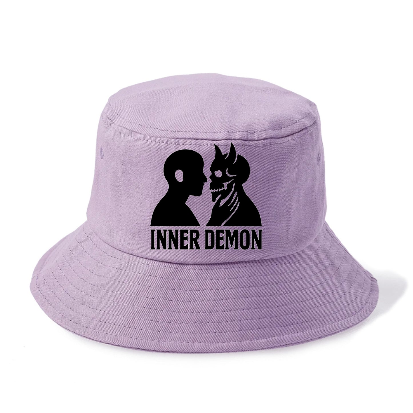 Inner Demon - Figure confronting shadow Bucket Hat - Purple