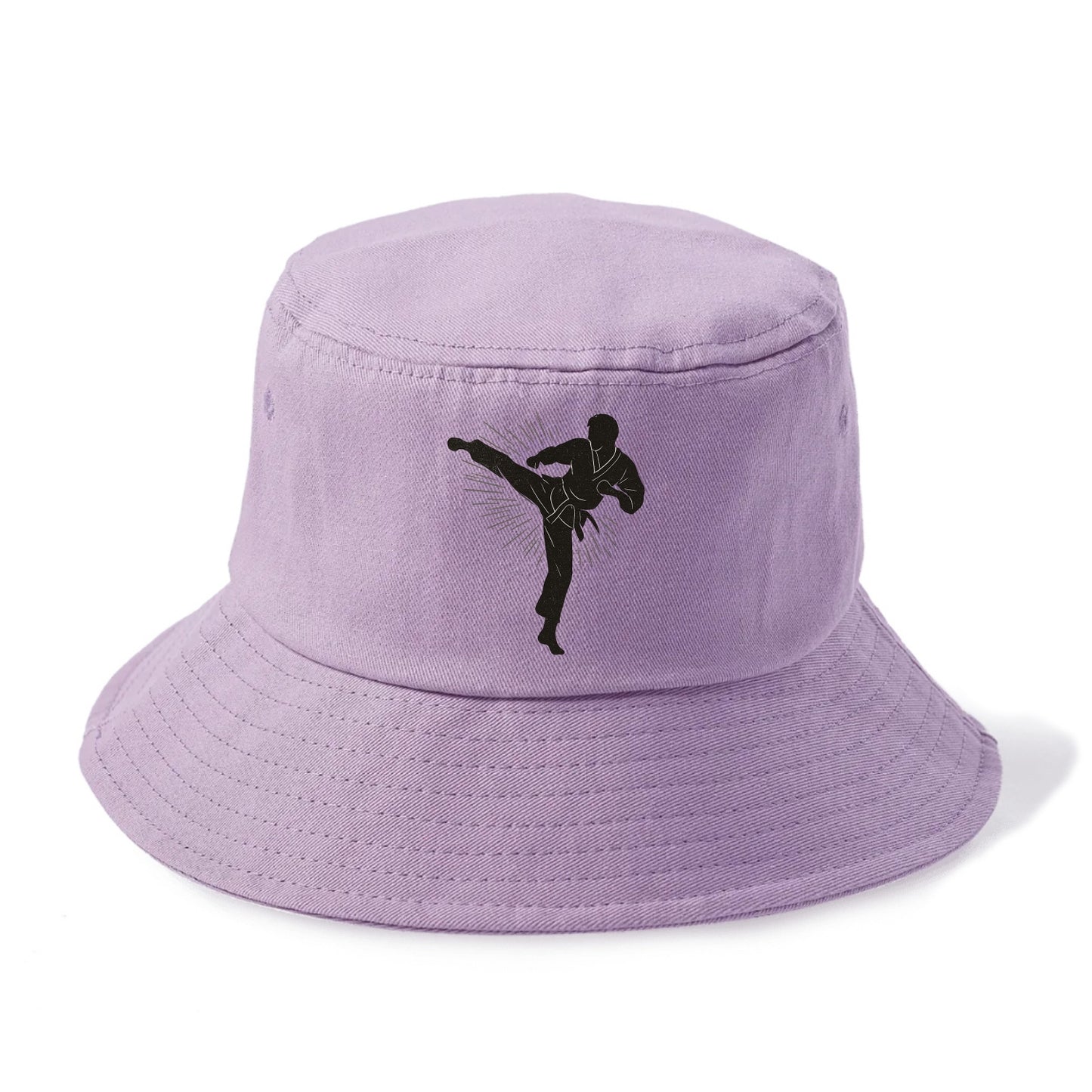 Taekwondo athlete spinning heel kick - Bucket Hat - Purple