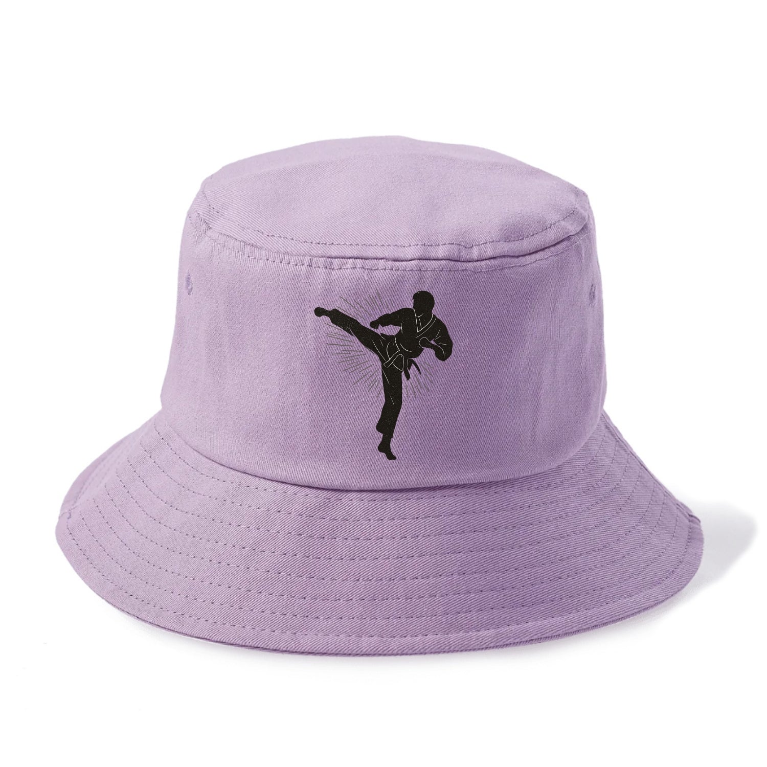 Taekwondo athlete spinning heel kick - Bucket Hat - Purple