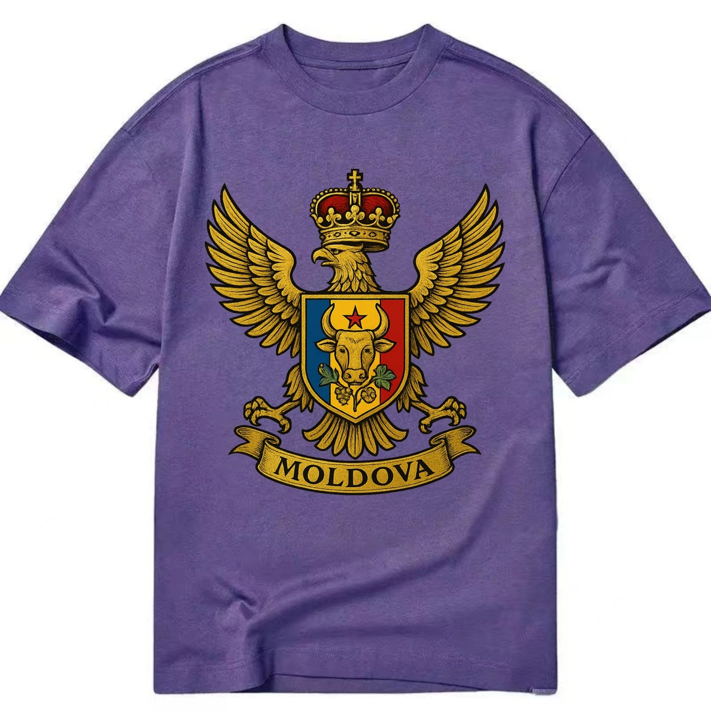 Moldova Heritage Badge  - Classic T-shirt - Purple