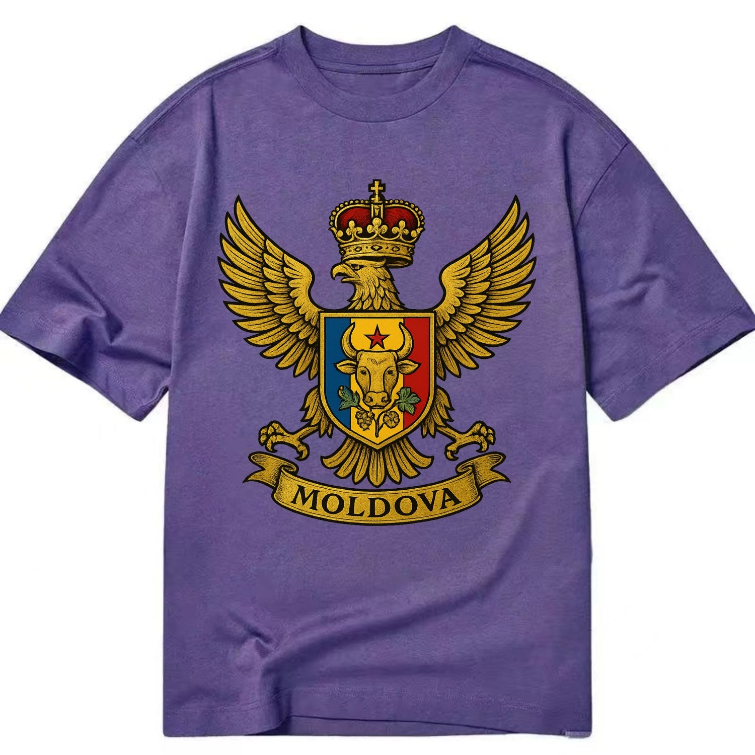 Moldova Heritage Badge  - Classic T-shirt - Purple