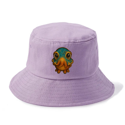 Baby Cuttlefish - color-changing skin, W-shaped pupil, front-facing, hypnotic cute - Bucket Hat - Purple