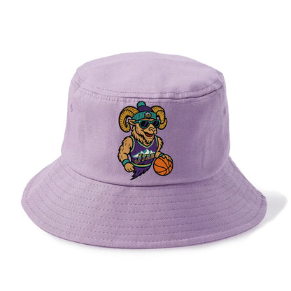 Utah Bighorn wearing Jazz beanie with mountain melody patch and wayfarer sunglasses - Bucket Hat - Purple