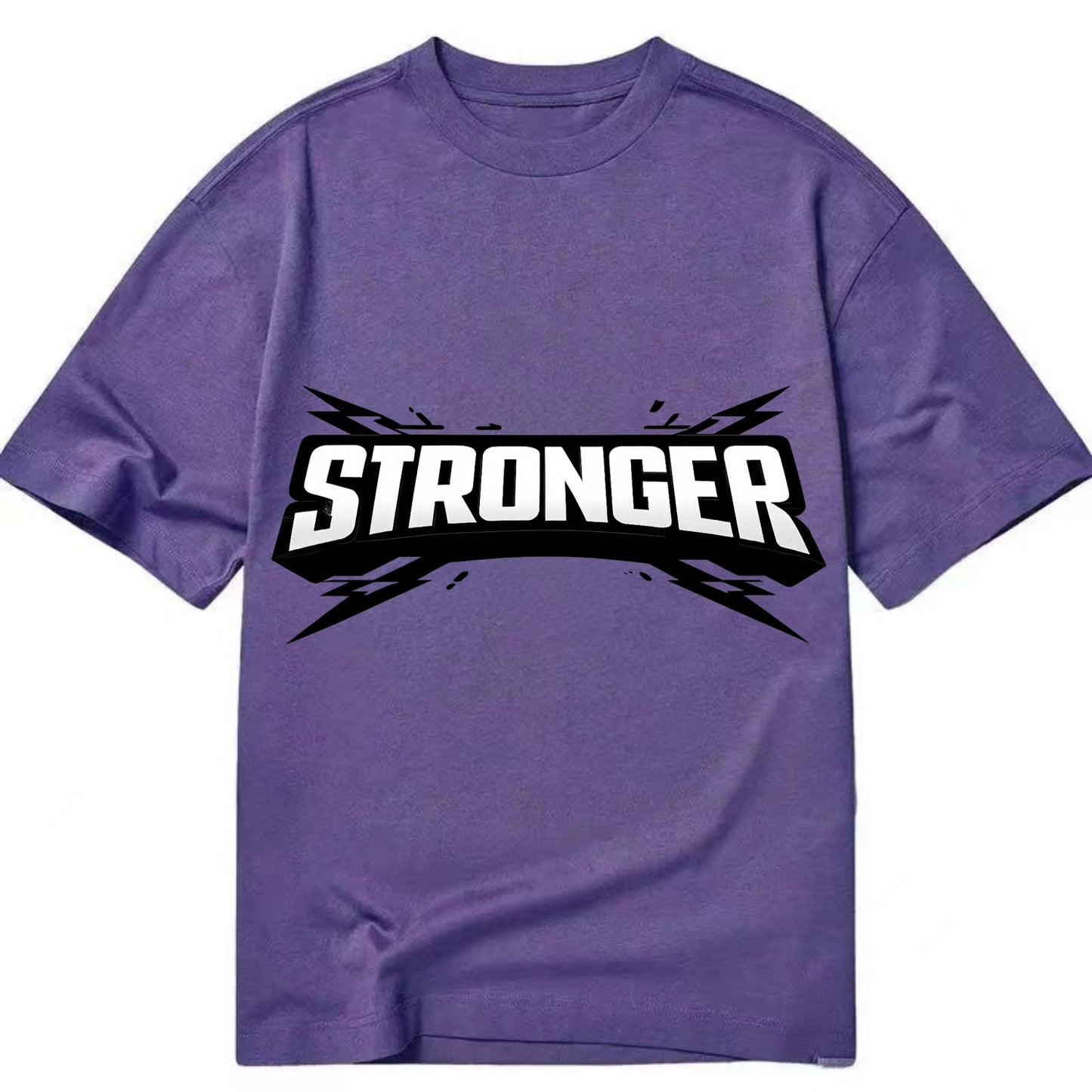 Bold typography design - "STRONGER" - getting better, building power - Classic T-shirt - Purple