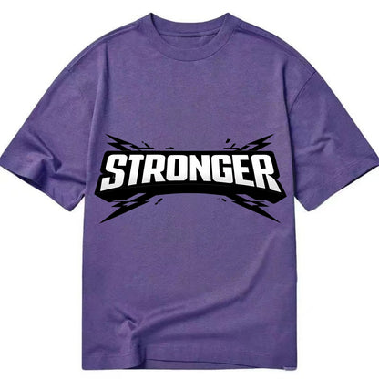 Bold typography design - "STRONGER" - getting better, building power - Classic T-shirt - Purple