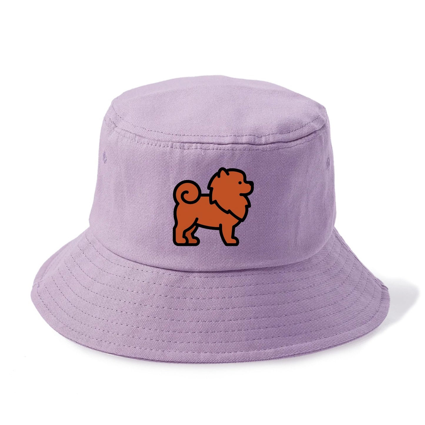 Chow Chow - Red fluffy flat side profile - Bucket Hat - Purple