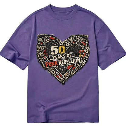 SAFETY PIN LOVE | Heart made of safety pins | Punk romance | DIY jewelry | - Classic T-shirt - Purple