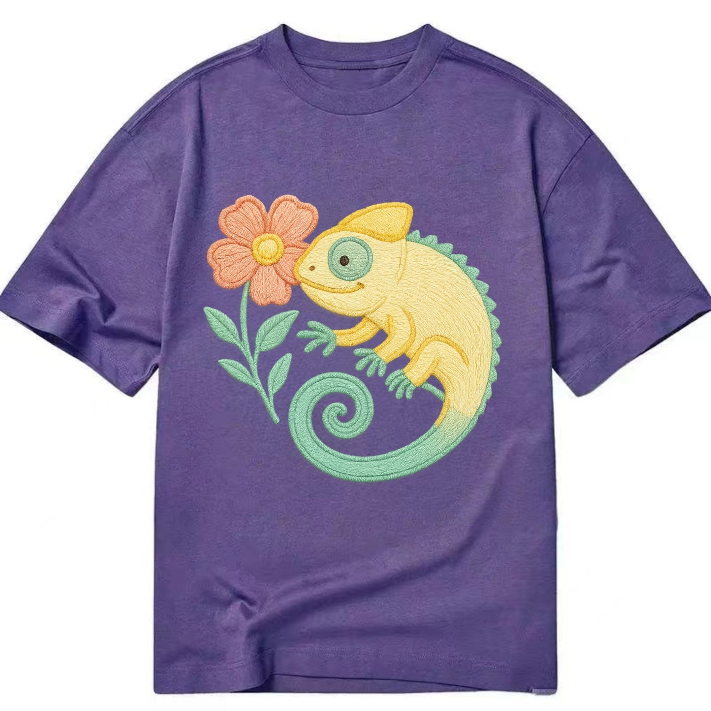 Yellow Chameleon - Classic T-shirt - Purple