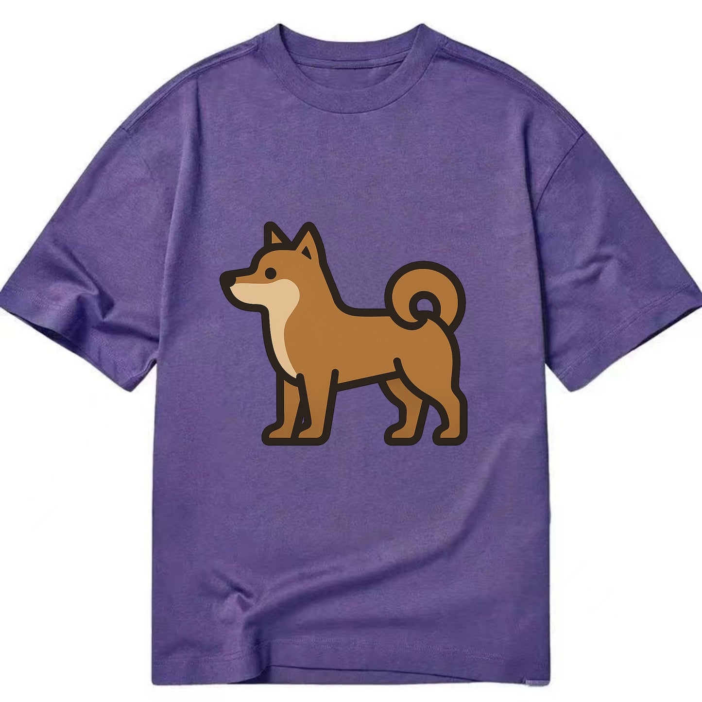 Shiba Inu - Red sesame flat side profile - Classic T-shirt - Purple