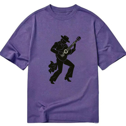 Flamenco guitarist dramatic pose - Classic T-shirt - Purple