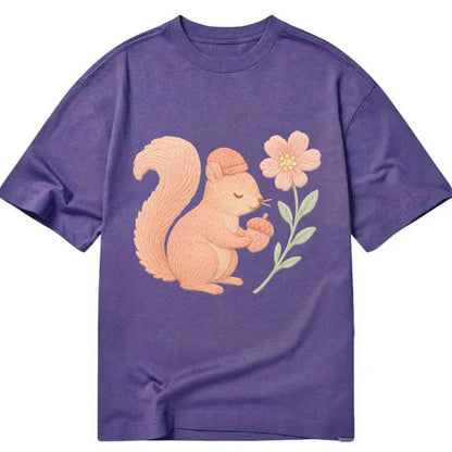 Coral Squirrel - Classic T-shirt - Purple