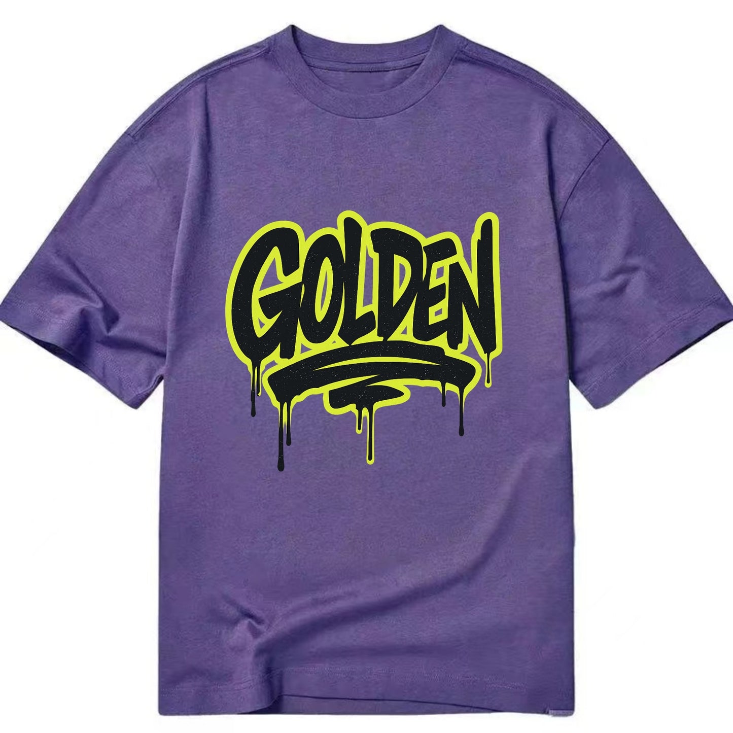 Bold typography design - "GOLDEN" - precious, valuable, excellent - Classic T-shirt - Purple