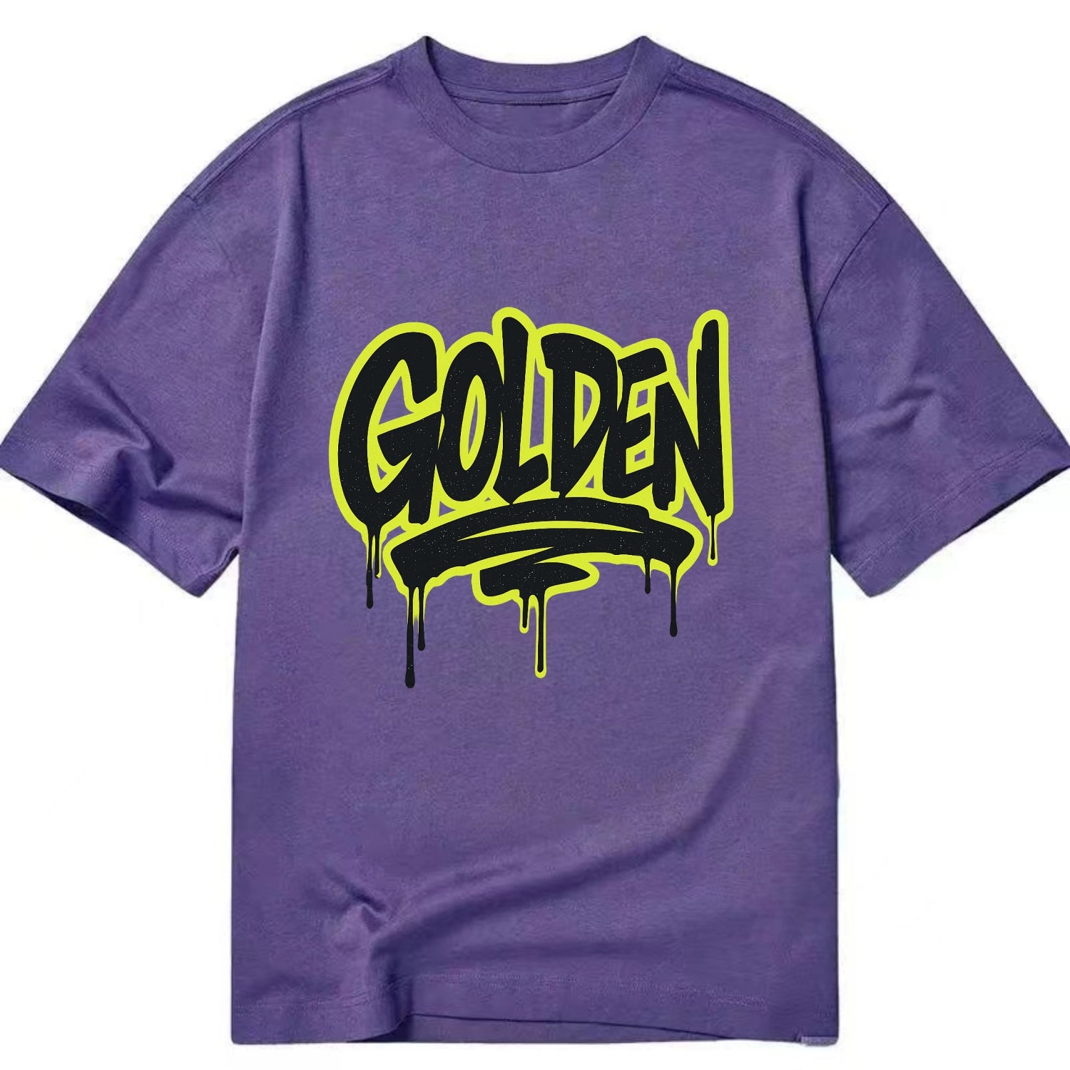 Bold typography design - "GOLDEN" - precious, valuable, excellent - Classic T-shirt - Purple