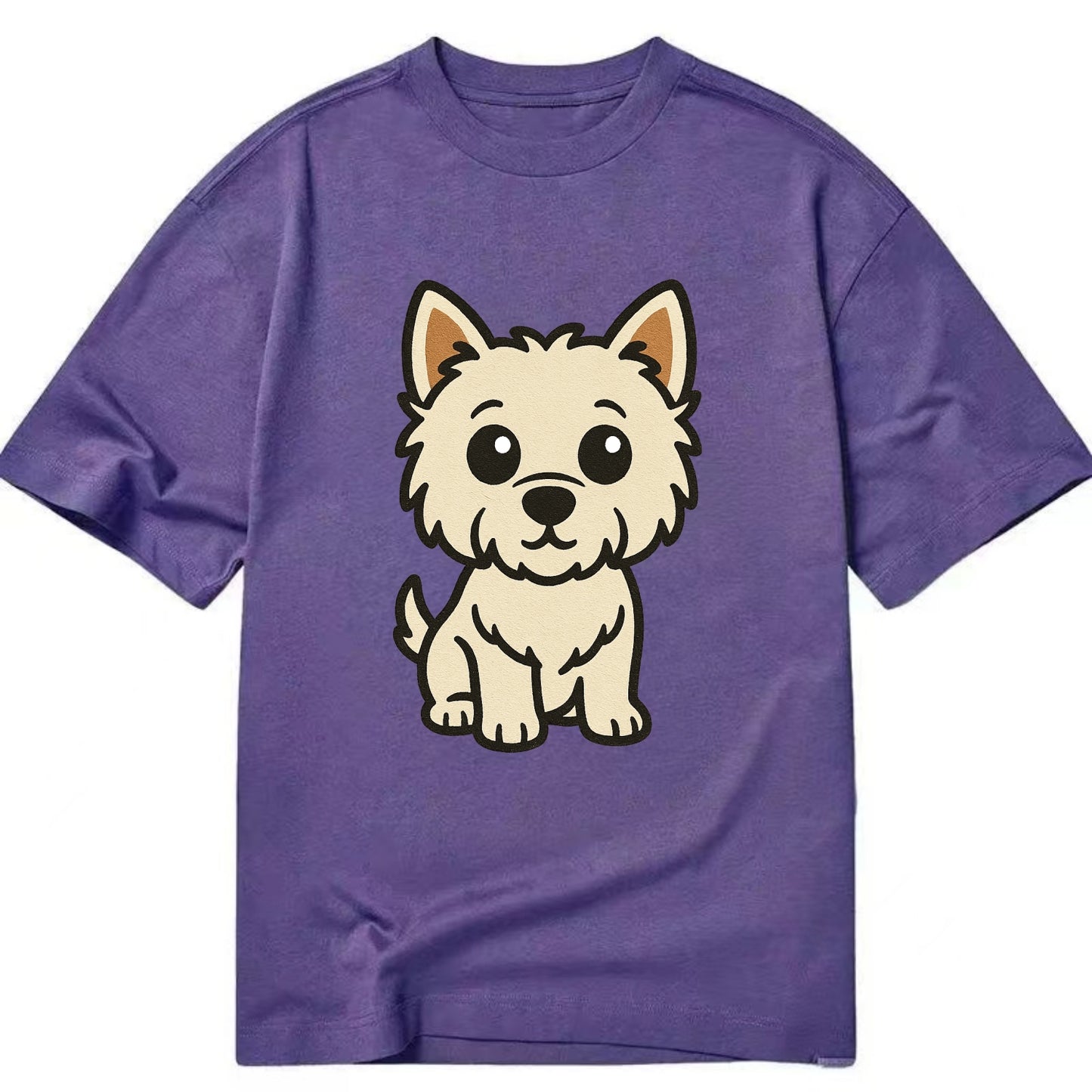 West Highland White Terrier - Alert standing pose - Classic T-shirt - Purple