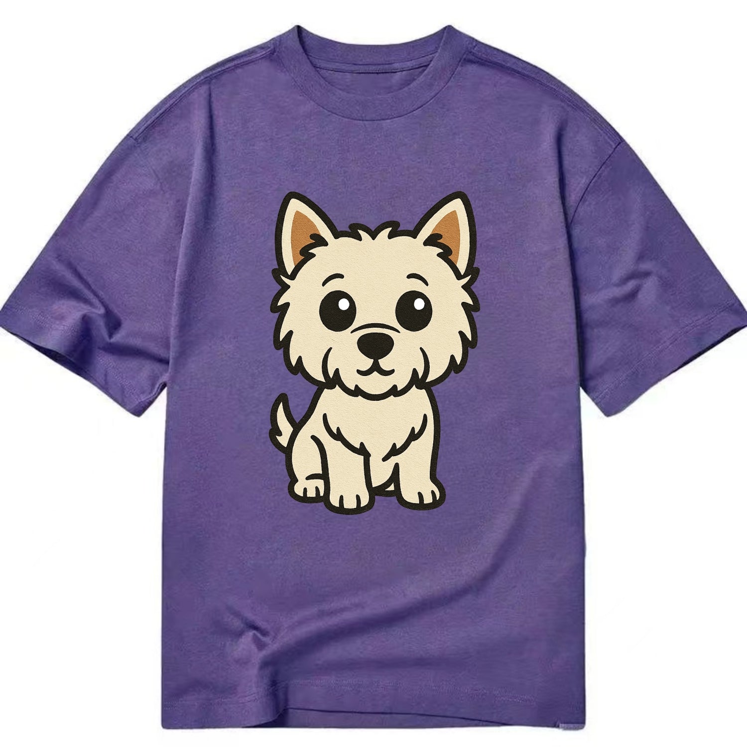 West Highland White Terrier - Alert standing pose - Classic T-shirt - Purple