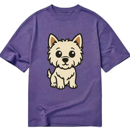 West Highland White Terrier - Alert standing pose - Classic T-shirt - Purple