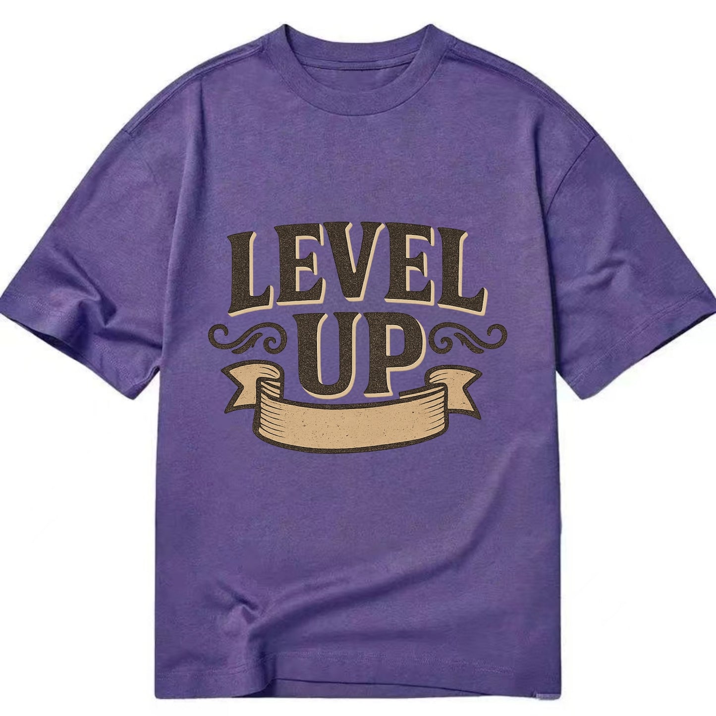 Bold typography design - "LEVEL UP" - improving, advancing, growing - Classic T-shirt - Purple