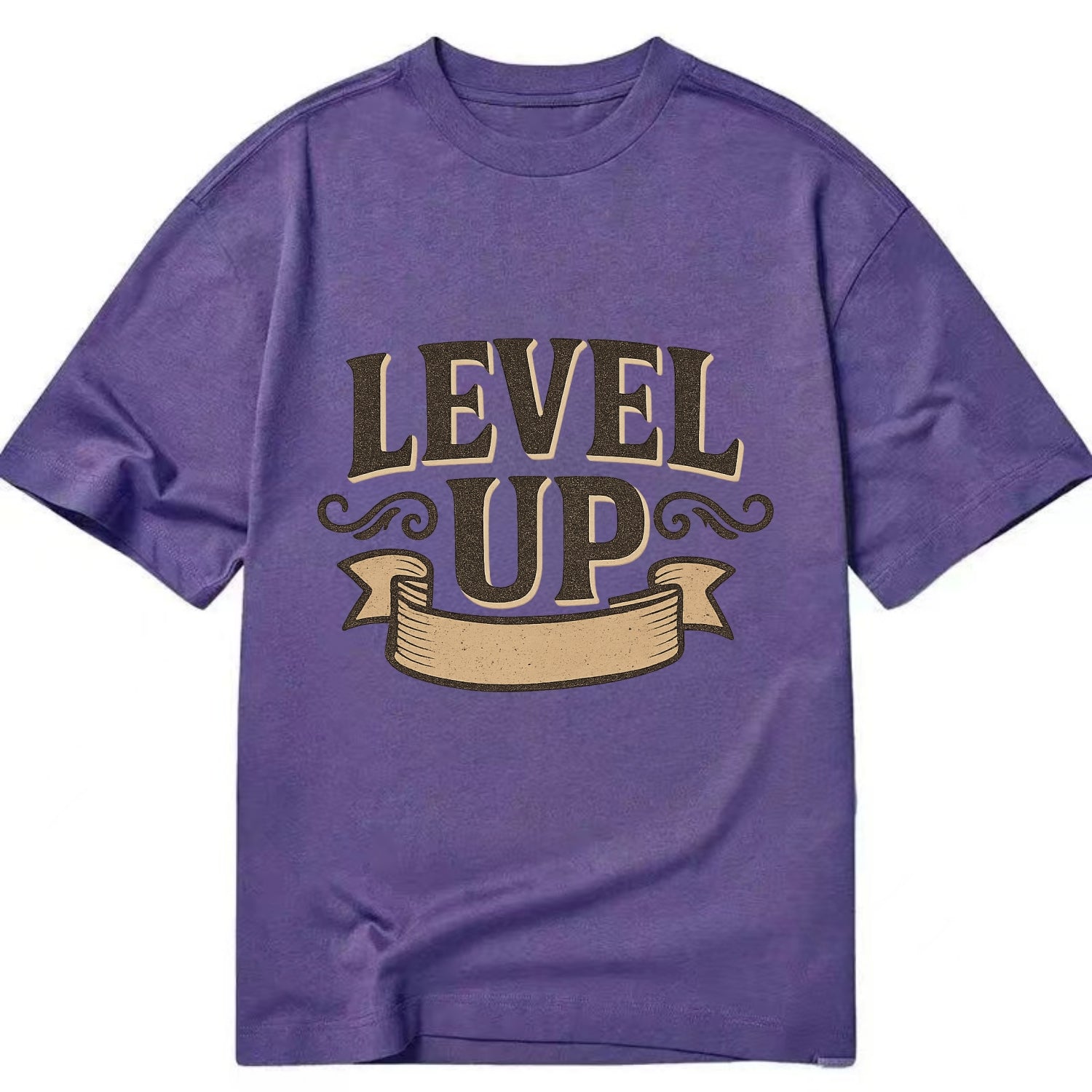 Bold typography design - "LEVEL UP" - improving, advancing, growing - Classic T-shirt - Purple