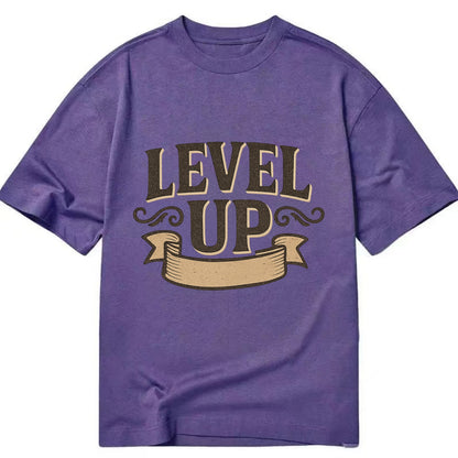 Bold typography design - "LEVEL UP" - improving, advancing, growing - Classic T-shirt - Purple