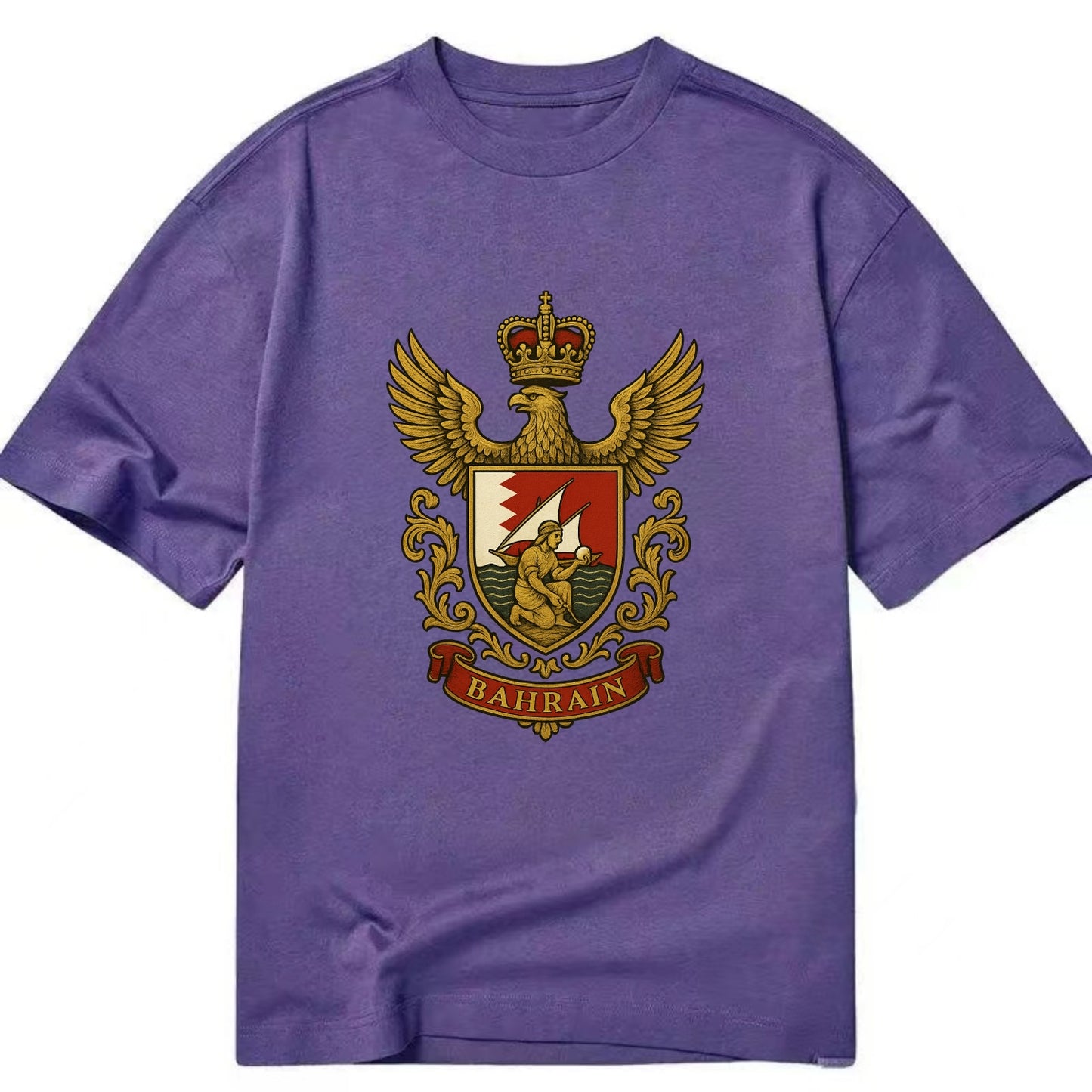 Bahrain Heritage Badge  - Classic T-shirt - Purple