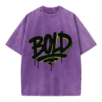 Bold typography design - "BOLD" - courageous, standing out - Vintage T-shirt - Purple