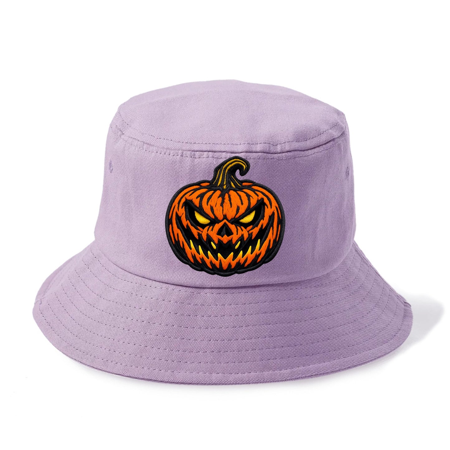 HALLOWEEN PUMPKIN - jack o lantern in orange and black , spooky - Bucket Hat - Purple