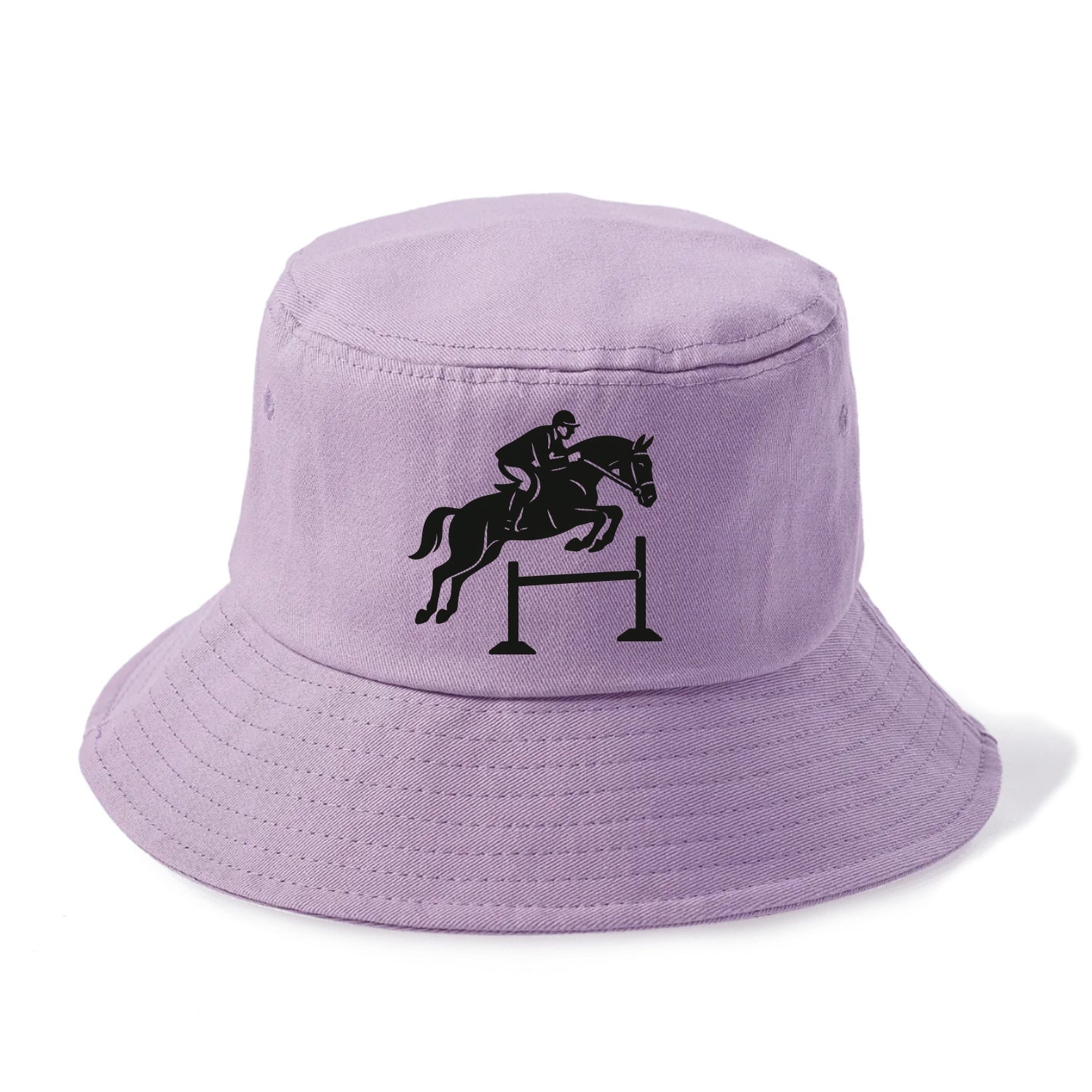 Equestrian jumping over obstacle - Bucket Hat - Purple