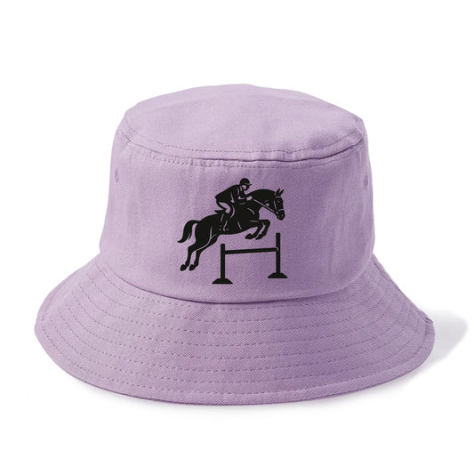 Equestrian jumping over obstacle - Bucket Hat - Purple