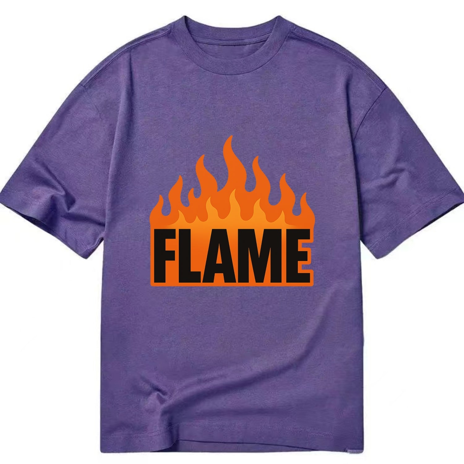 Bold typography design - "FLAME" - burning bright, passionate - Classic T-shirt - Purple