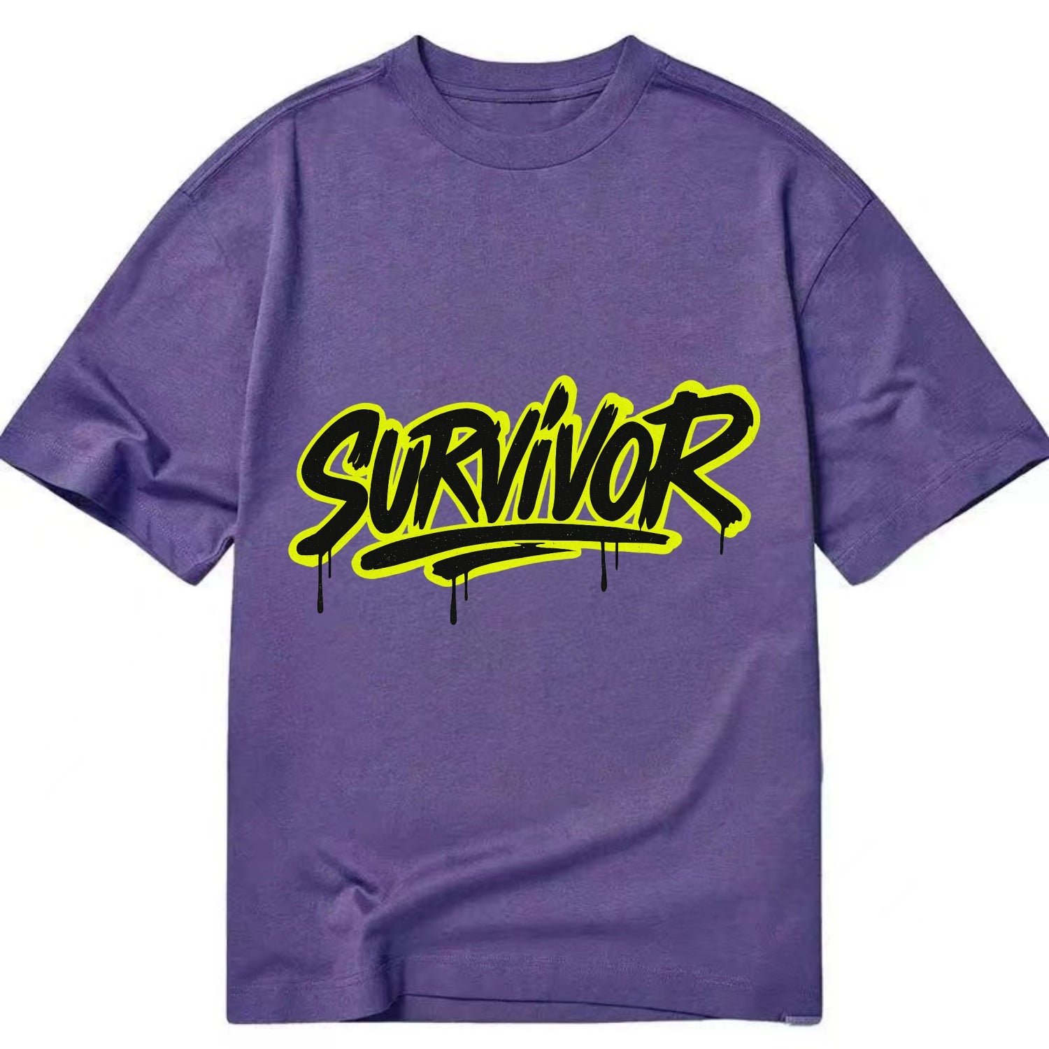 Bold typography design - "SURVIVOR" - overcomer, still standing, made it through - Classic T-shirt - Purple