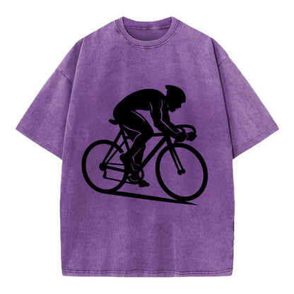 Sprint cyclist racing stance - Vintage T-shirt - Purple