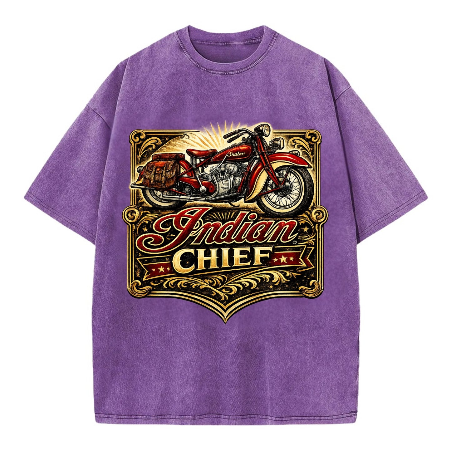 Classic Indian Chief - Vintage T-shirt - Purple