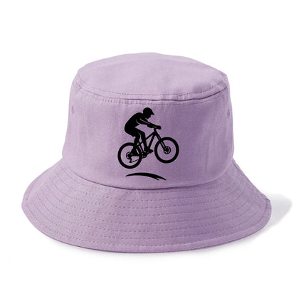 Mountain biker catching air - Bucket Hat - Purple