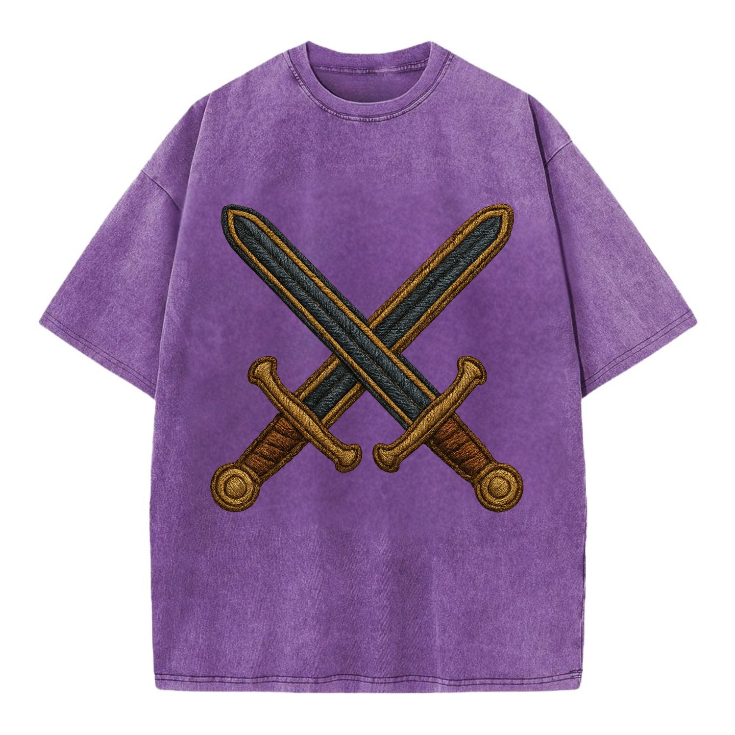 Crossed Swords  - Vintage T-shirt - Purple