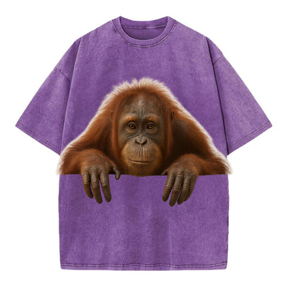 Orangutan  - Vintage T-shirt - Purple