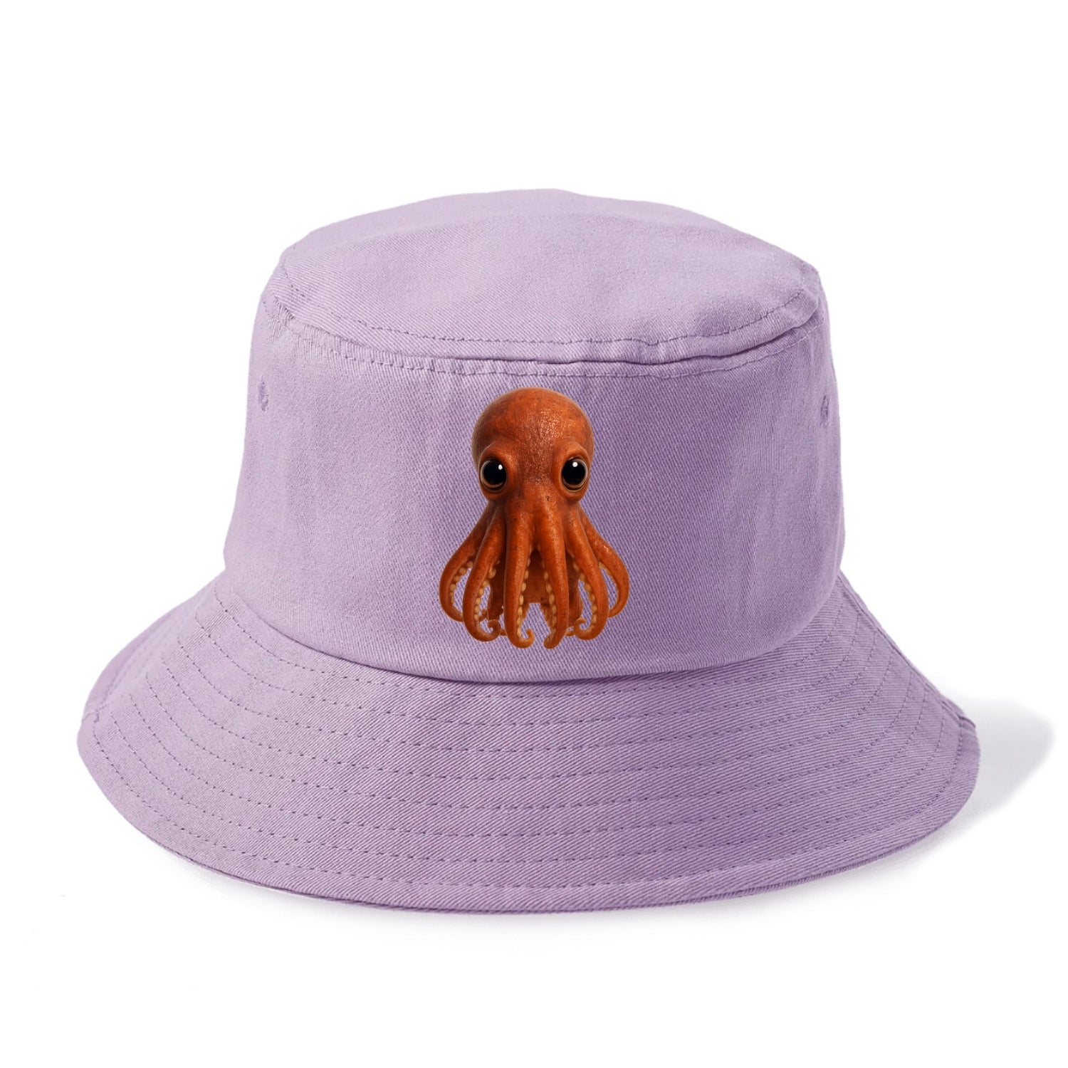Baby Giant Pacific Octopus - reddish, smaller tentacles, expressive eyes, - Bucket Hat - Purple