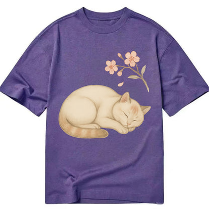 Zen Garden Cat  - Classic T-shirt - Purple