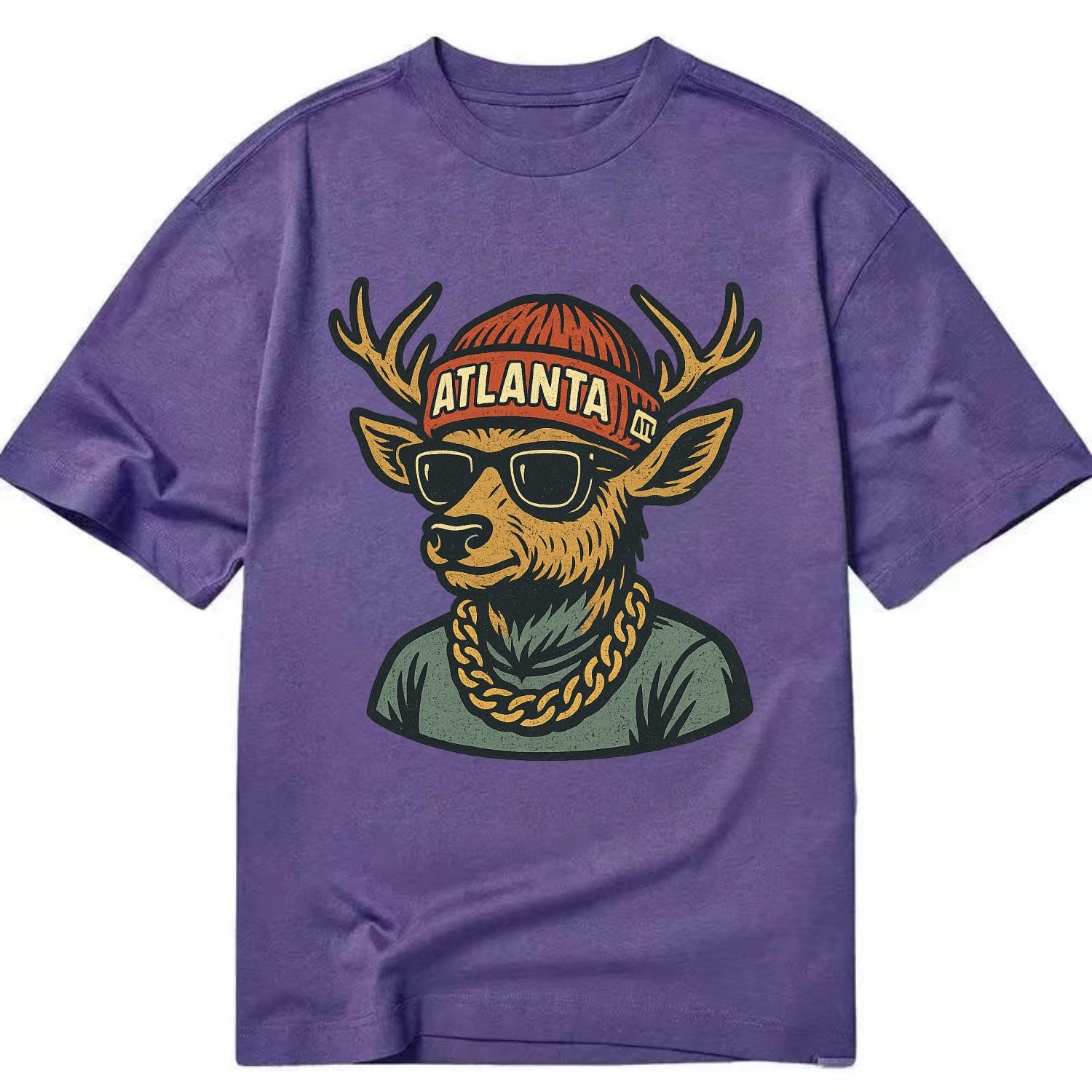 "deer" "atlanta" "atl" "red" "us South" - Classic T-shirt - Purple